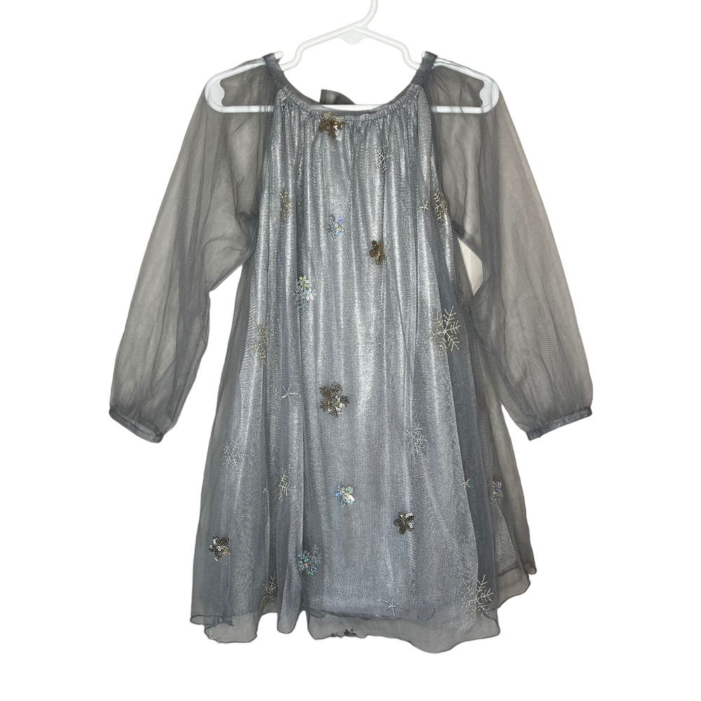Biscotti Collezioni Girl's Fancy Winter Snowflake Mesh Long Sleeve Dress Size 5